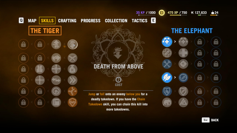 Far Cry 4's skill page